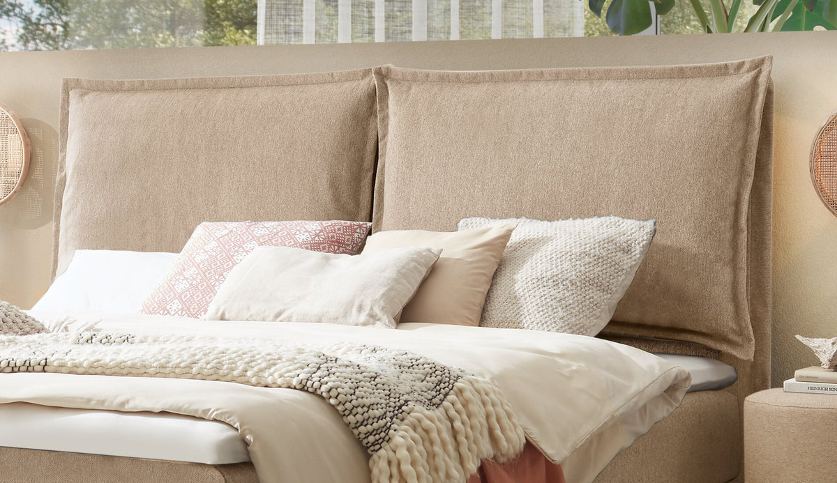 Hasena Zamora Boxspringbett – 160 x 200 cm, Glamour-Top, Pace grey