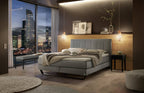 Hasena Ambra Boxspringbett – 140 x 200 cm, Lovely-Top, Monet steel