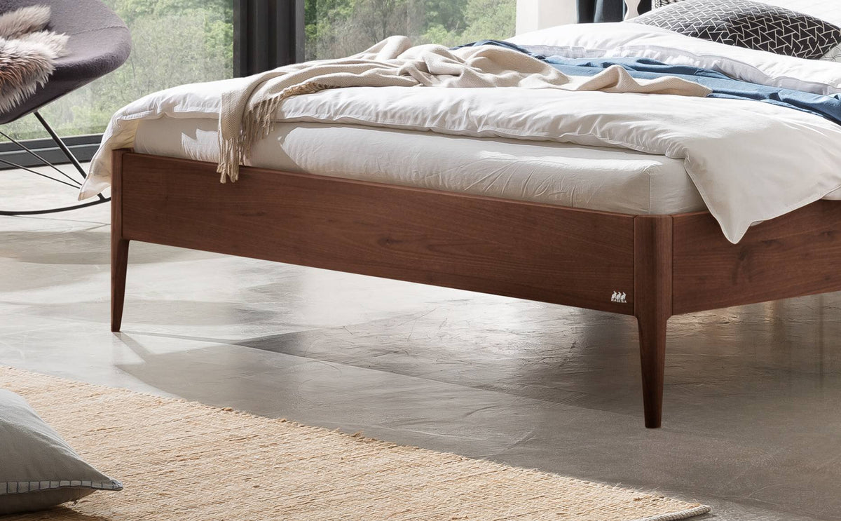 Hasena Fanano Bett mit Polsterkopfteil – 160 x 200 cm, 25 cm, MDF weiss deckend, lackiert