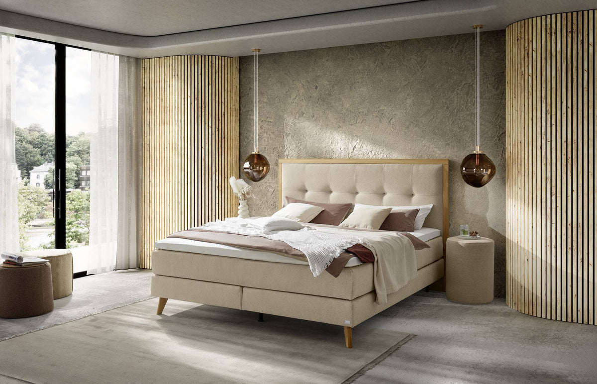 Hasena Marisol Boxspringbett – 140 x 200 cm, Lovely-Top, Pace sand