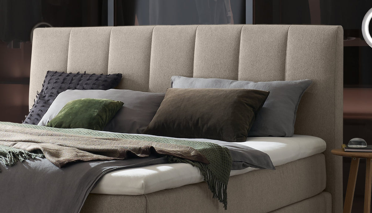 Hasena Stefania Boxspringbett – 140 x 200 cm, Elegance-Top, Pace grey