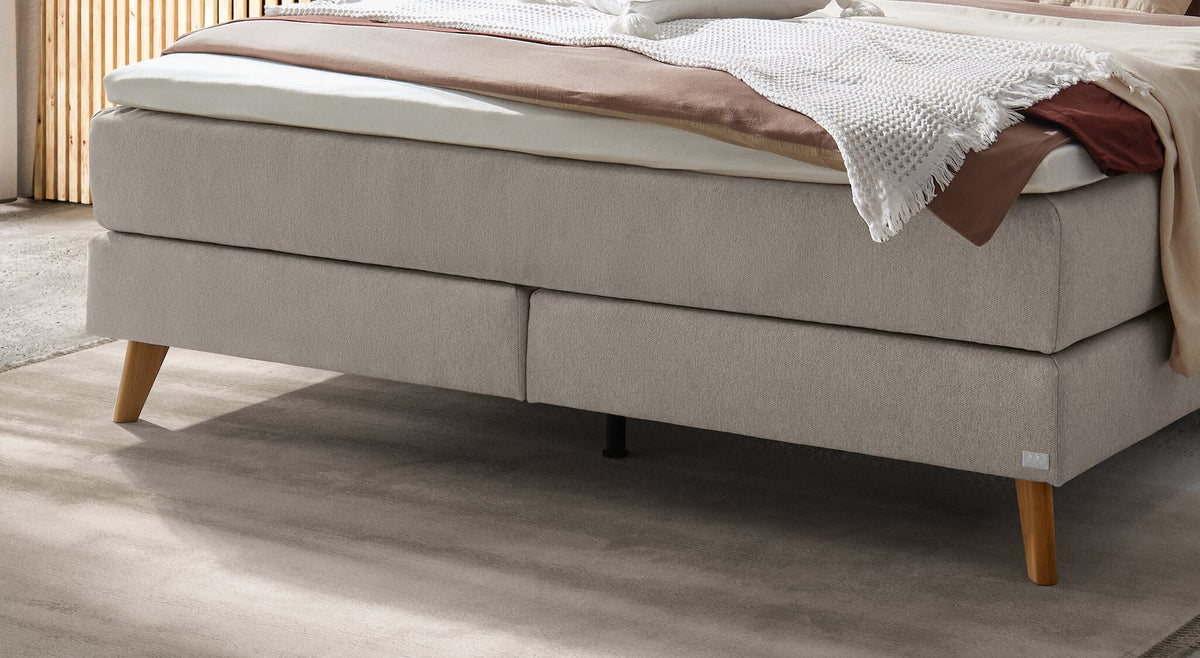 Hasena Marisol Boxspringbett – 140 x 200 cm, Elegance-Top, Pace sand