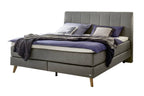 Hasena Fernanda Boxspringbett – 140 x 200 cm, Glamour-Top, Monet steel