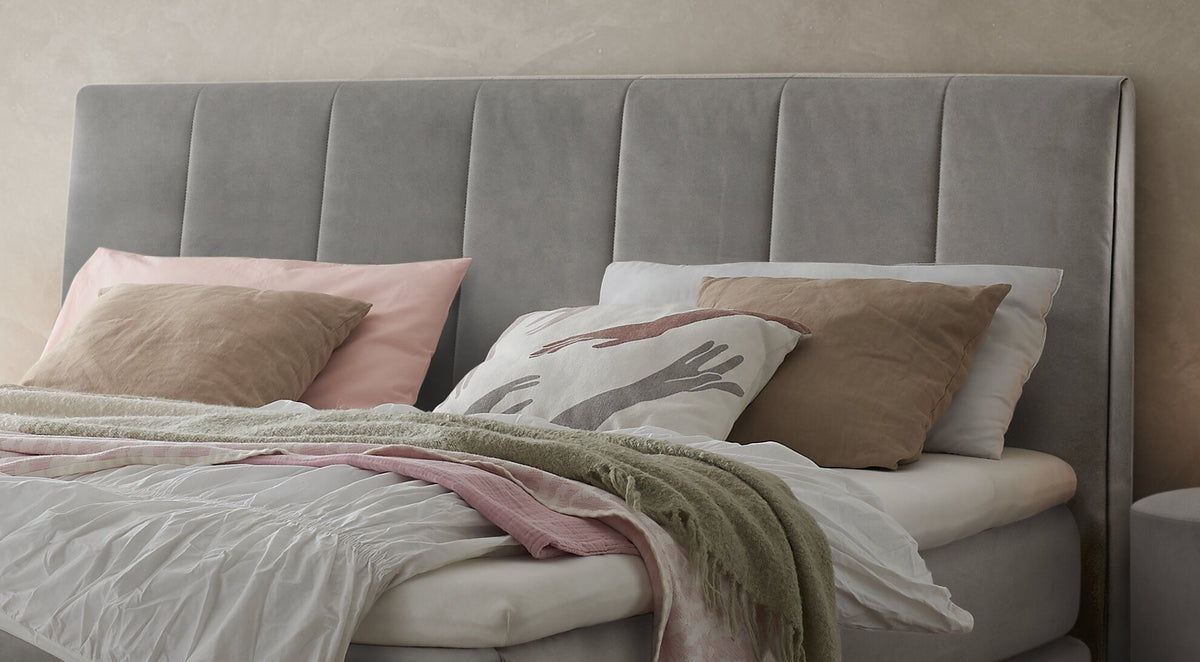 Hasena Reina Boxspringbett – 140 x 200 cm, Elegance-Top, Monet steel