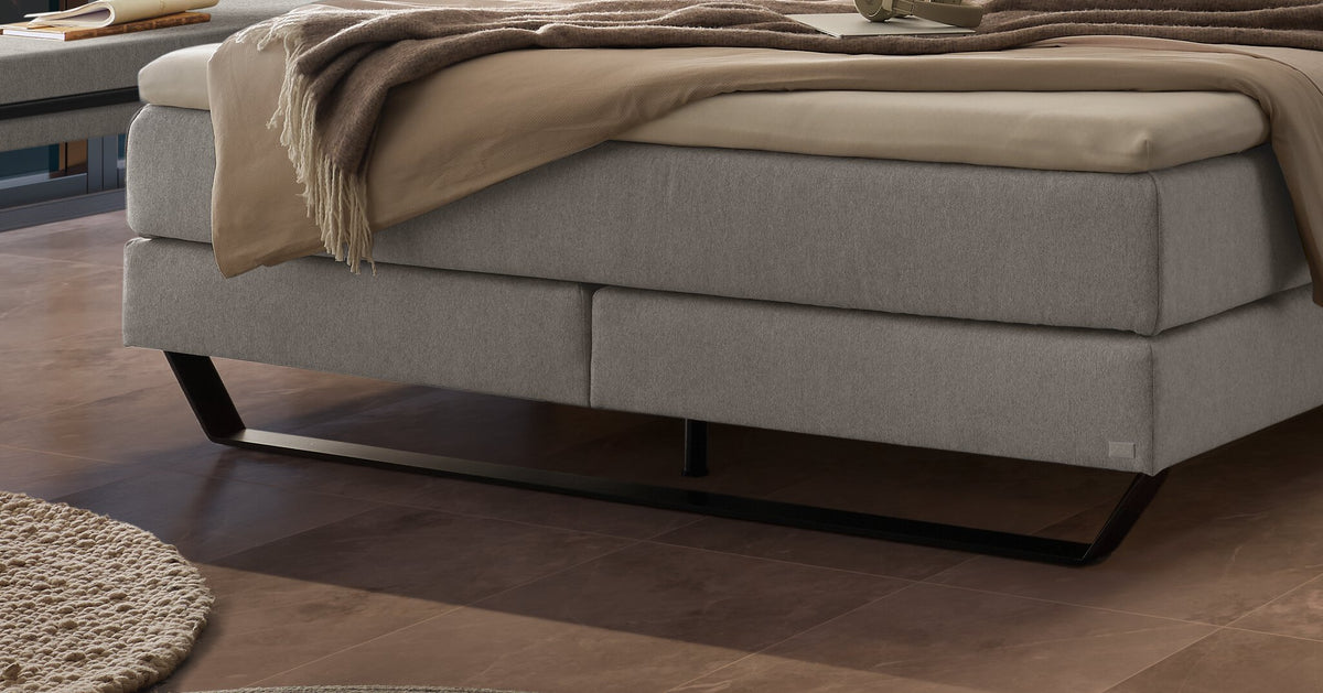 Hasena Ambra Boxspringbett – 140 x 200 cm, Elegance-Top, Pace sand