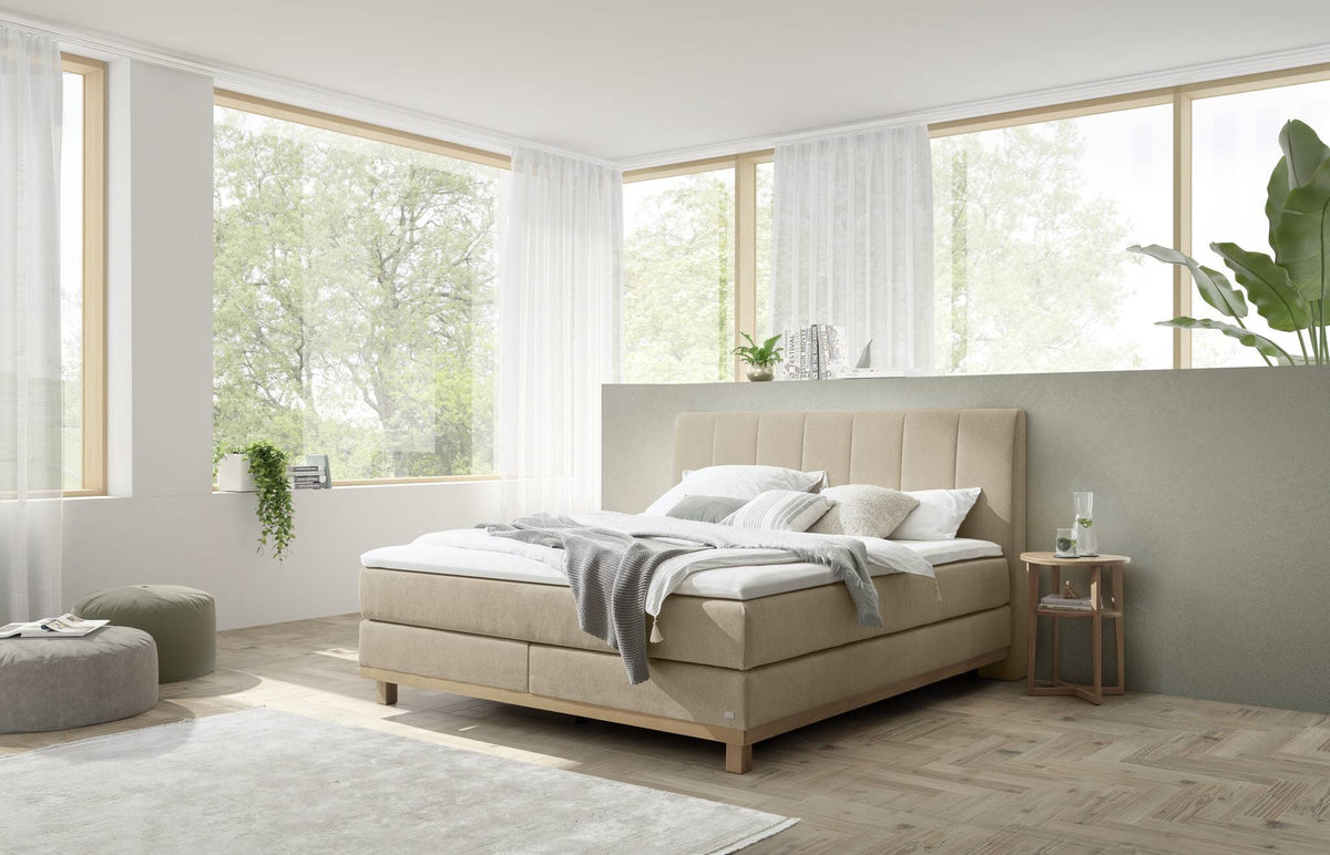 Hasena Estela Boxspringbett – 140 x 200 cm, Lovely-Top, Pace sand
