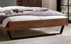 Hasena Marola Massivholzbett mit Polsterkopfteil – 160 x 200 cm, Fusshöhe 20 cm, Wildeiche natur, geölt, 841-Pace grey