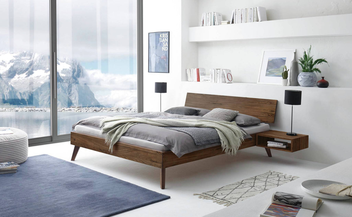 Hasena Ancona Bettgestell – 90 x 200 cm, 25 cm, Nussbaum, geölt