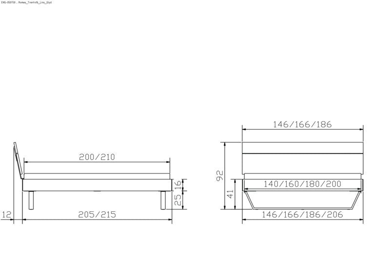 Hasena Romeo Bettgestell – 180 x 200 cm, 20 cm, MDF weiss deckend, lackiert