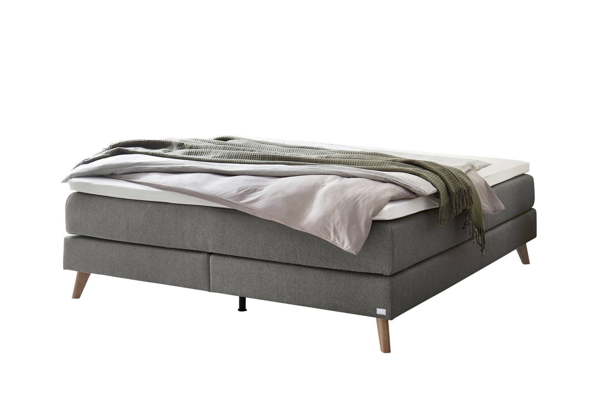 Hasena Beatriz Boxspringbett – 140 x 200 cm, Glamour-Top, Pace grey