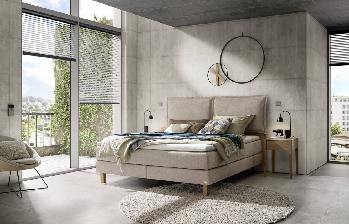 Hasena Bonita Boxspringbett – 140 x 200 cm, Lovely-Top, Pace sand