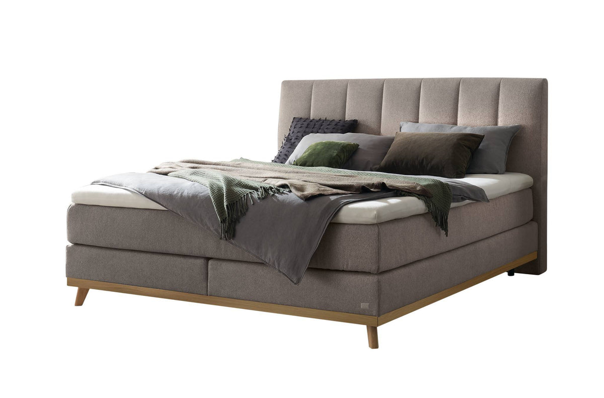 Hasena Stefania Boxspringbett – 140 x 200 cm, Glamour-Top, Pace grey