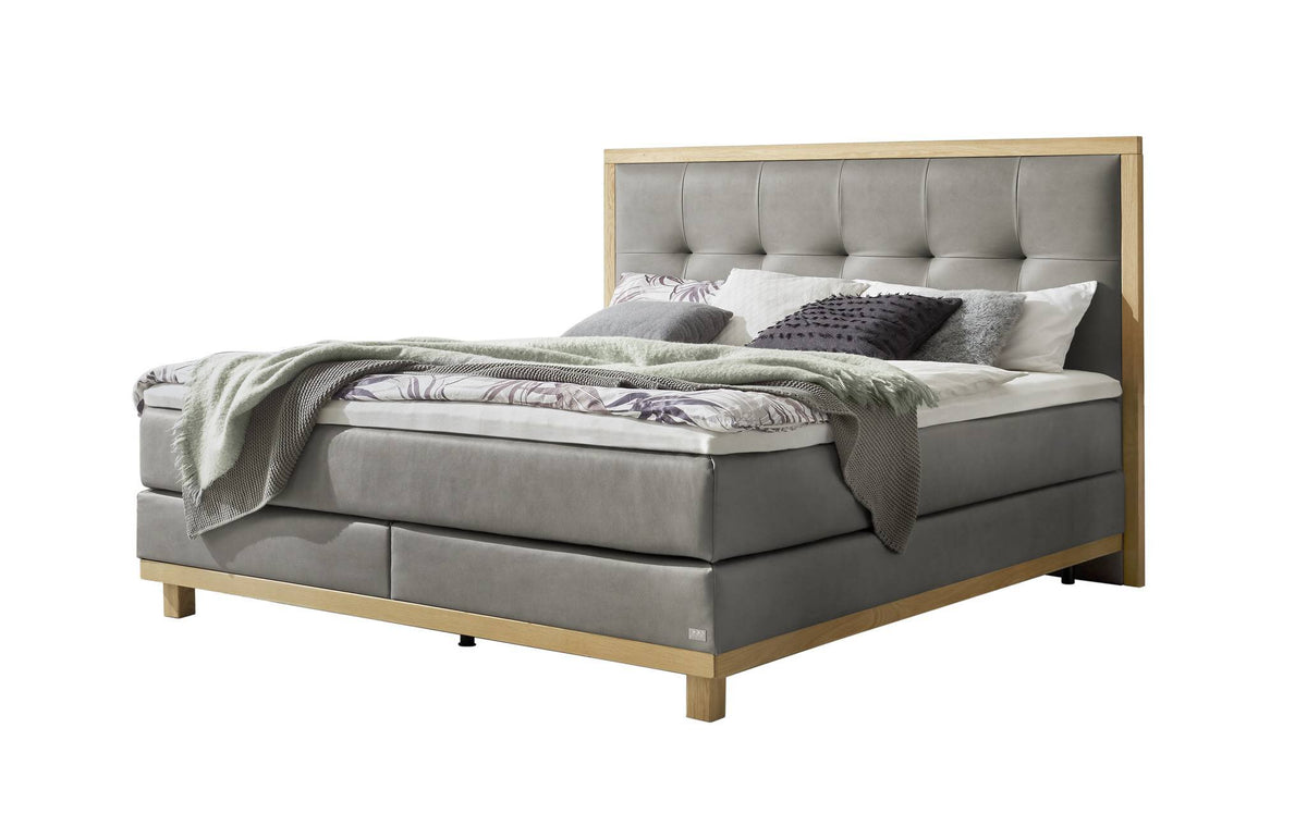 Hasena Cecilia Boxspringbett – 140 x 200 cm, Glamour-Top, Monet steel