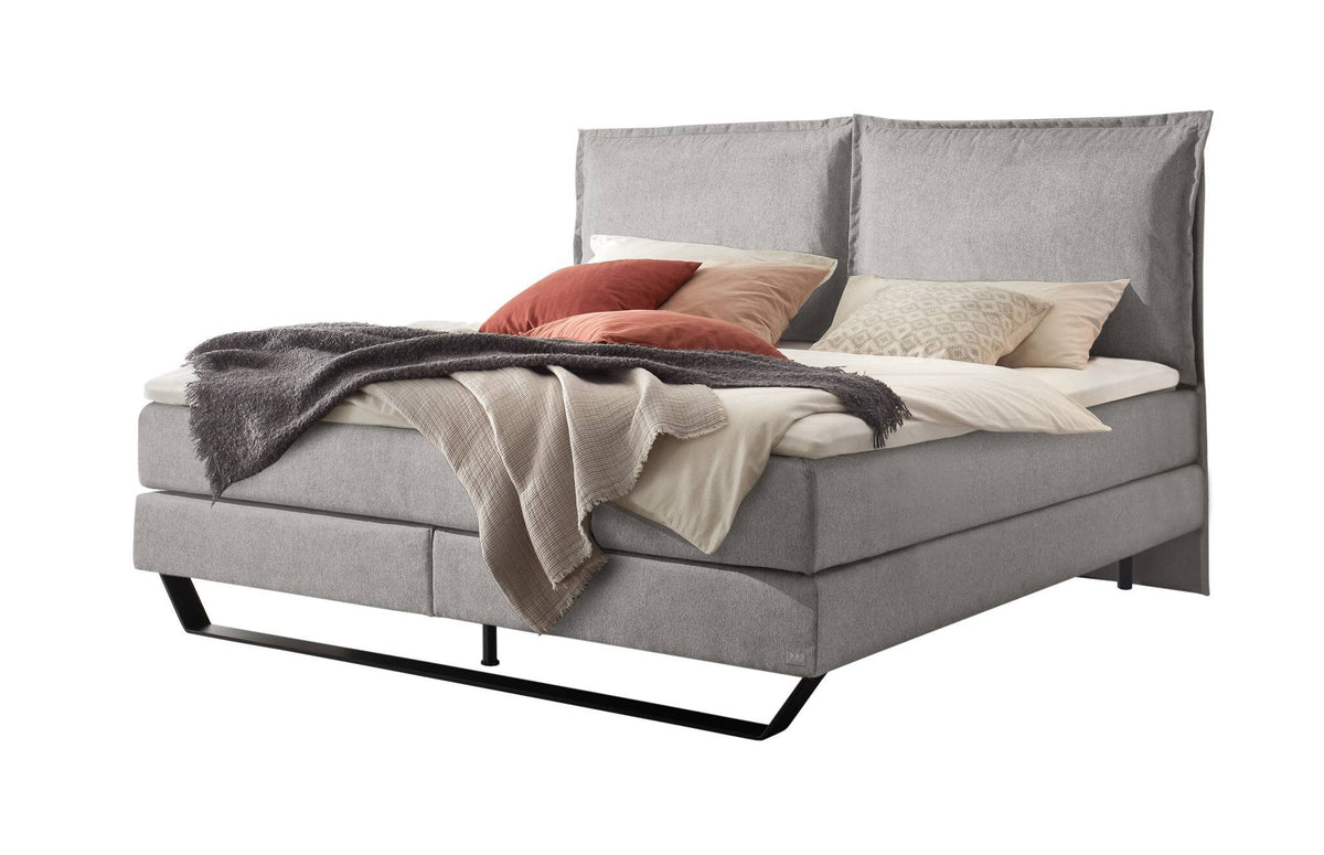 Hasena Celina Boxspringbett – 140 x 200 cm, Glamour-Top, Pace light grey