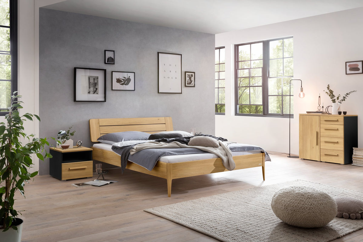 Hasena Busseto Bettgestell – 140 x 200 cm, 25 cm, Eiche bright, geölt