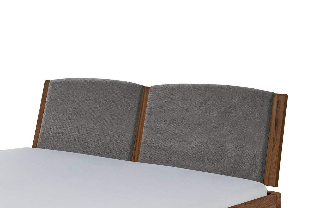 Hasena Comfy Polsterkopfteil – 140 cm, Nussbaum, geölt, 841-Pace grey