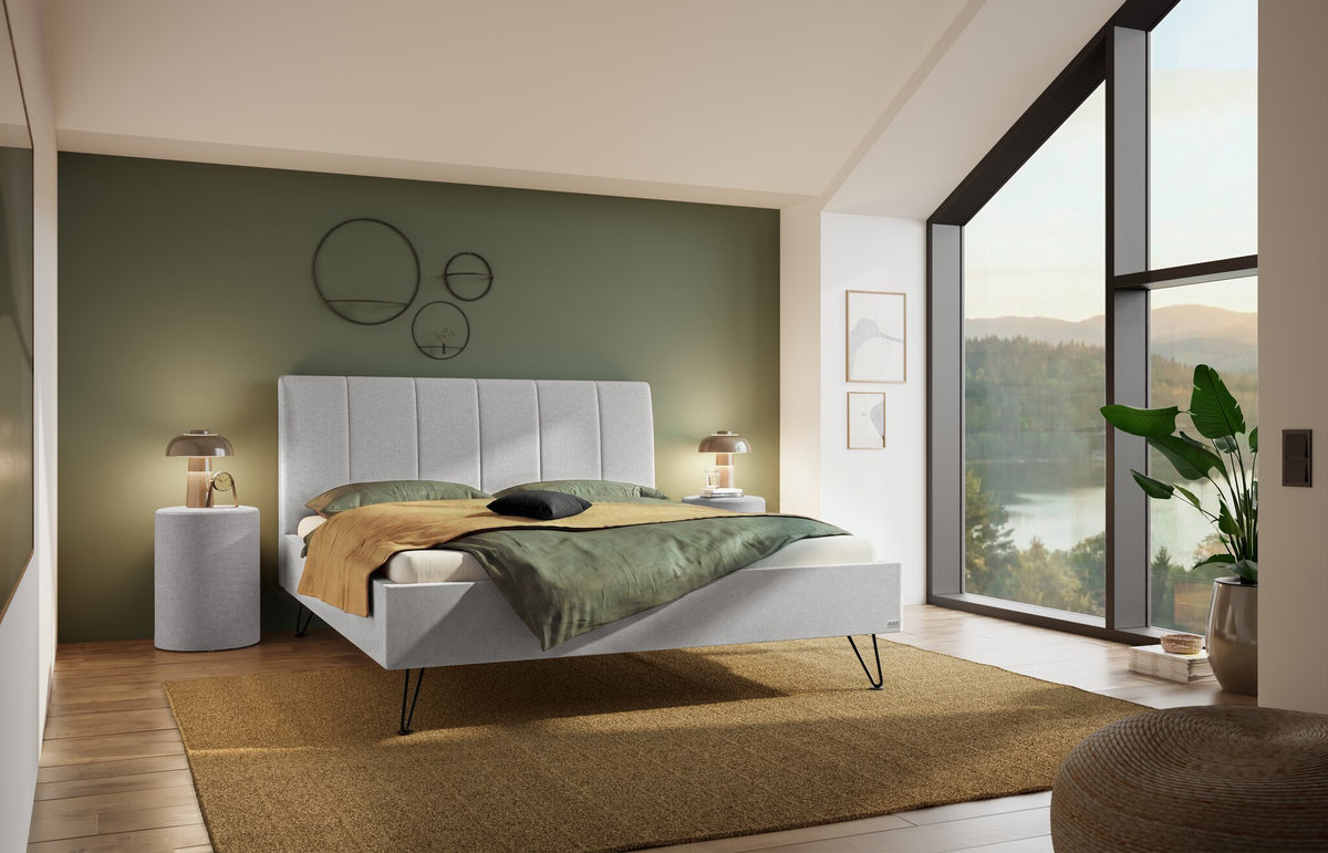 Hasena Noelia Polsterbett – 160 x 200 cm, Pace light grey