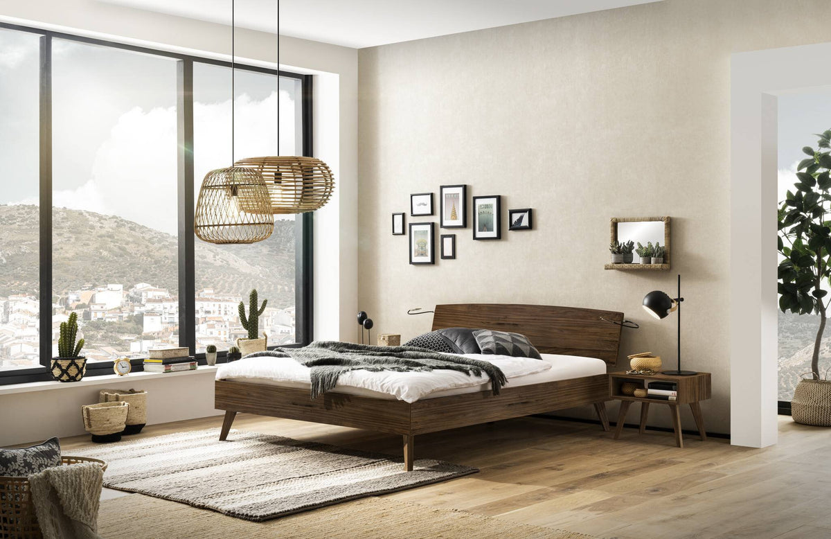Hasena Sambuco Massivholzbett – 90 x 200 cm, 25 cm, Nussbaum, geölt