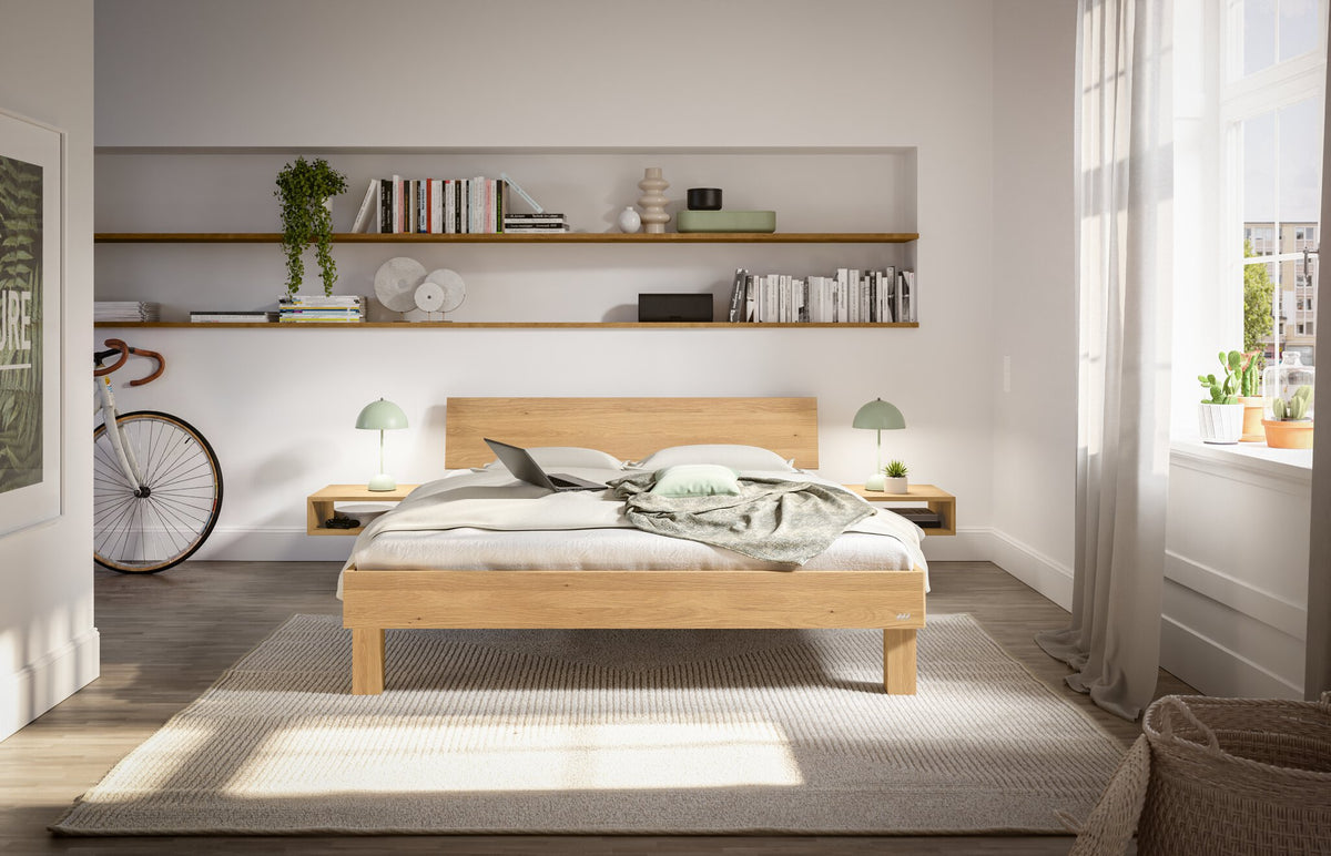 Hasena Forti Bettgestell – 90 x 200 cm, 25 cm, Eiche bright, geölt