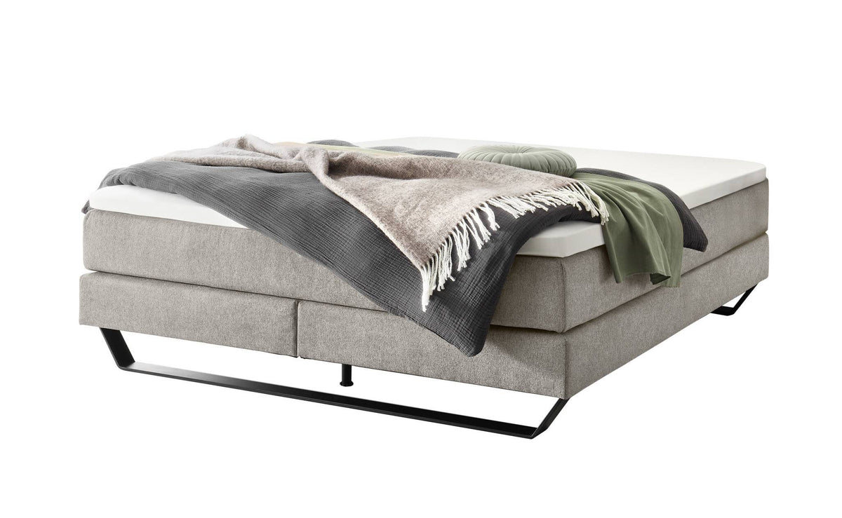 Hasena Julieta Boxspringbett – 140 x 200 cm, Glamour-Top, Pace light grey