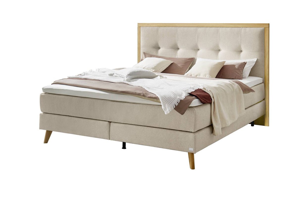 Hasena Marisol Boxspringbett – 140 x 200 cm, Glamour-Top, Pace sand