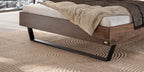 Hasena Galante Massivholzbett, Metallfuss – 160 x 200 cm, 25 cm, Kernbuche natur, geölt