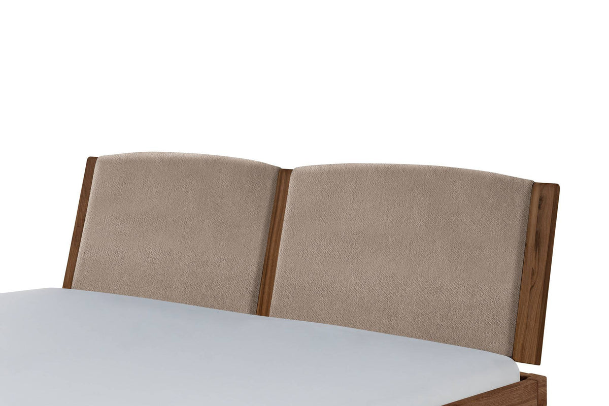 Hasena Comfy Polsterkopfteil – 140 cm, Nussbaum, geölt, 842-Pace sand