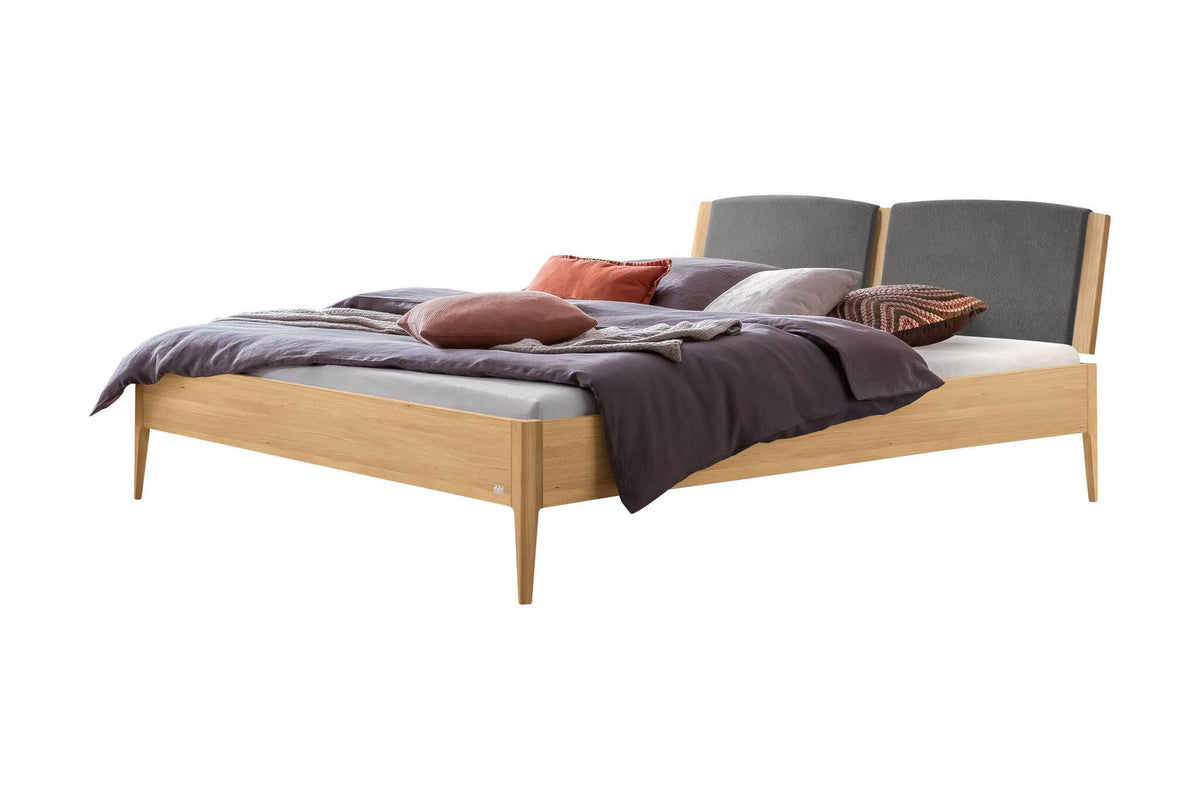 Hasena Pistoia Bett mit Polsterkopfteil – 140 x 200 cm, 20 cm, Eiche bright, geölt