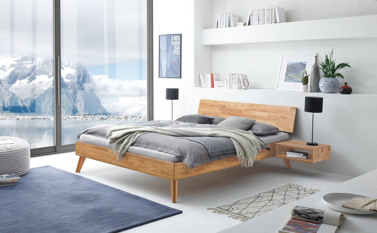 Hasena Ancona Bettgestell – 90 x 200 cm, 25 cm, Kernbuche natur, geölt