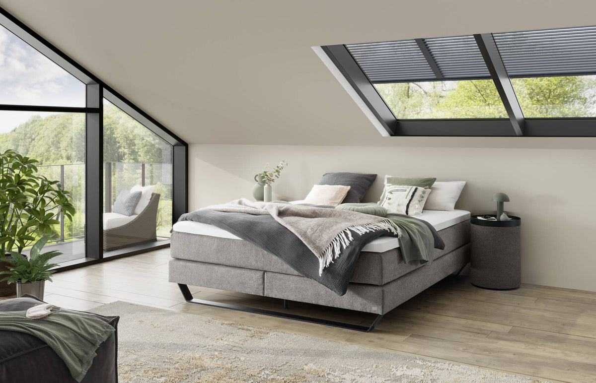 Hasena Julieta Boxspringbett – 140 x 200 cm, Lovely-Top, Pace grey