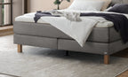 Hasena Solara Boxspringbett – 140 x 200 cm, Elegance-Top, Pace light grey