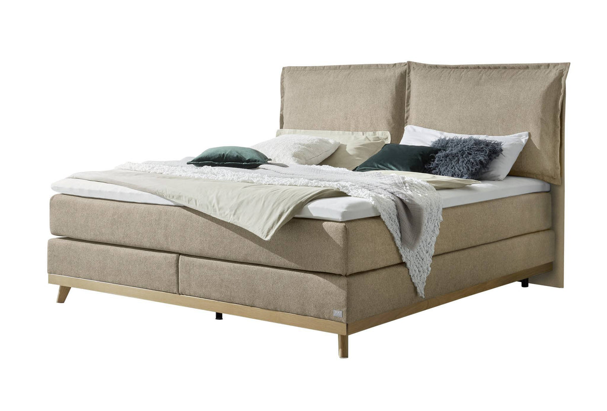 Hasena Imelda Boxspringbett – 140 x 200 cm, Glamour-Top, Pace sand
