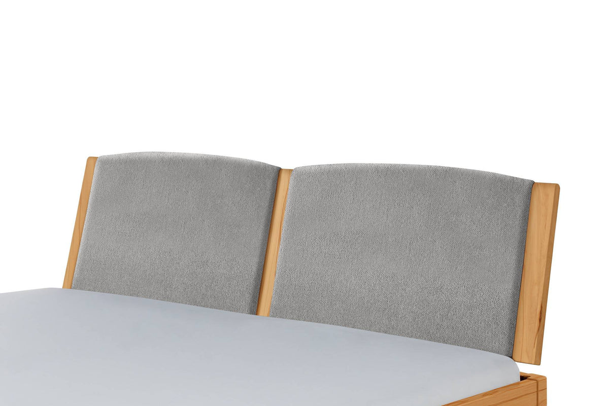 Hasena Comfy Polsterkopfteil – 140 cm, Wildbuche natur, geölt, 840-Pace light grey