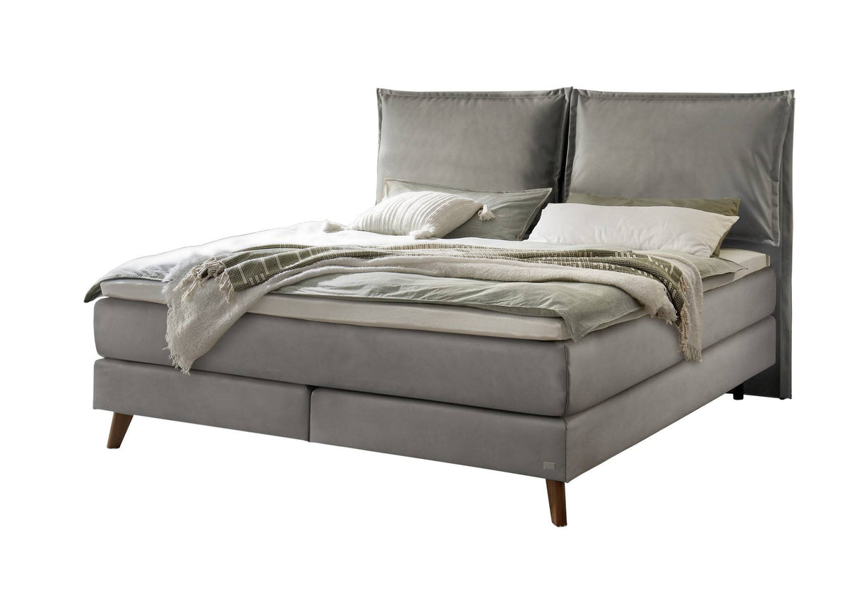 Hasena Ricarda Boxspringbett – 140 x 200 cm, Glamour-Top, Monet steel