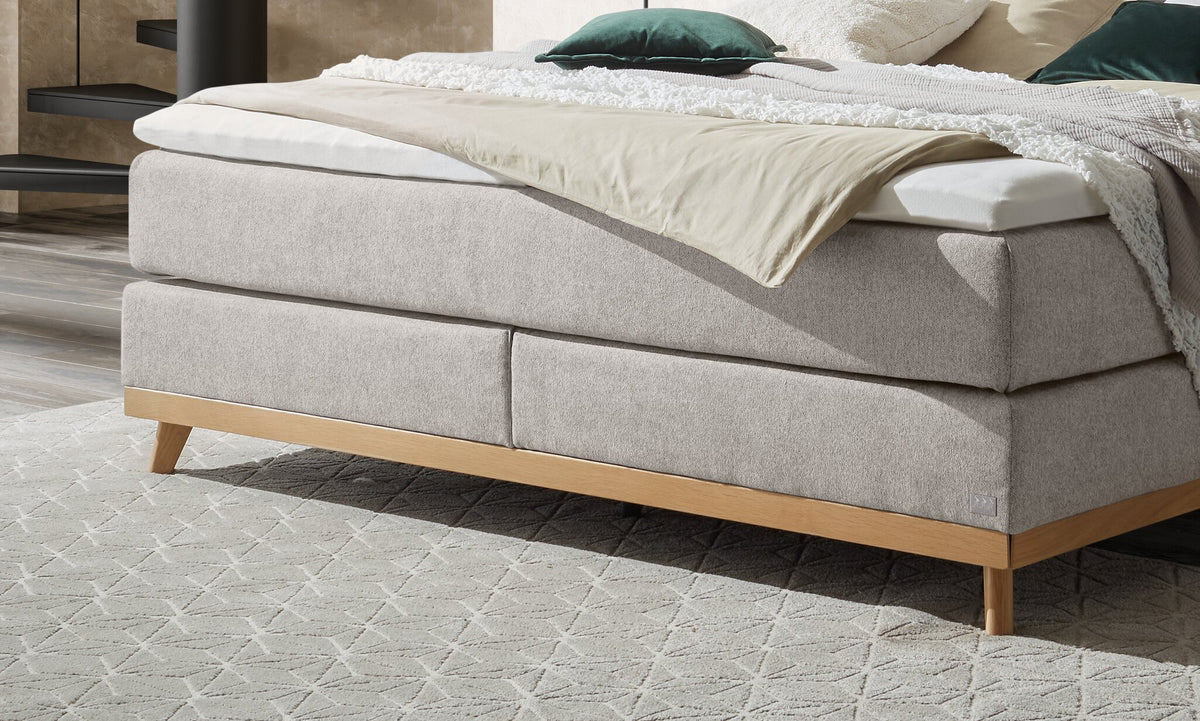 Hasena Imelda Boxspringbett – 140 x 200 cm, Elegance-Top, Pace sand