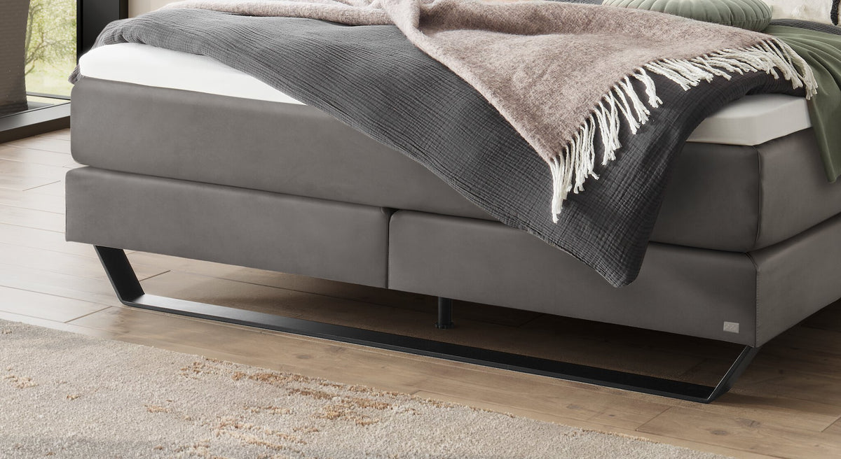 Hasena Julieta Boxspringbett – 140 x 200 cm, Elegance-Top, Monet steel