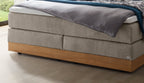 Hasena Pedrosa Boxspringbett mit Stauraum – 160 x 200 cm, Elegance-Top, Pace sand