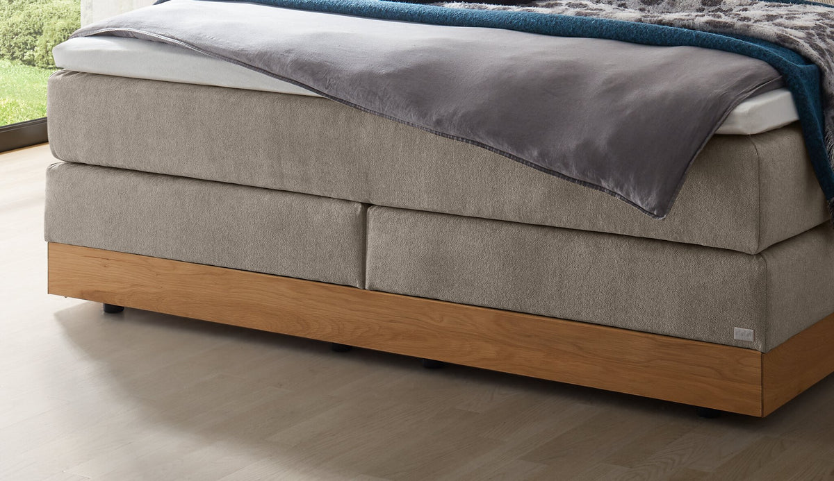 Hasena Pedrosa Boxspringbett mit Stauraum – 160 x 200 cm, Elegance-Top, Pace sand
