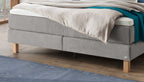 Hasena Carlota Boxspringbett – 140 x 200 cm, Elegance-Top, Pace light grey
