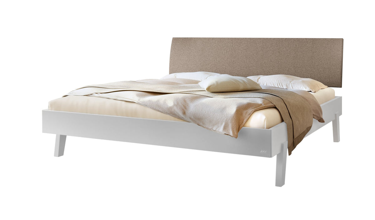 Hasena Lorenzo Bettgestell – 90 x 200 cm, Fusshöhe 20 cm, MDF weiss deckend, lackiert, Pace sand