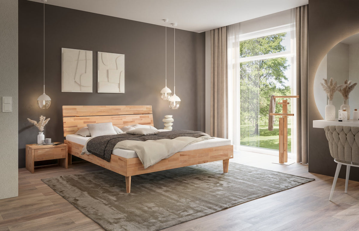 Hasena Bergamo 18/4S Bettrahmen Massivholz – 100 x 200 cm, Kernbuche natur, geölt