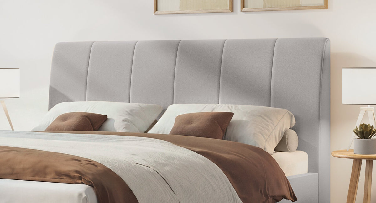 Hasena Renata Polsterbett – 160 x 200 cm, Fusshöhe 20 cm, Eiche bright, geölt, Pace grey