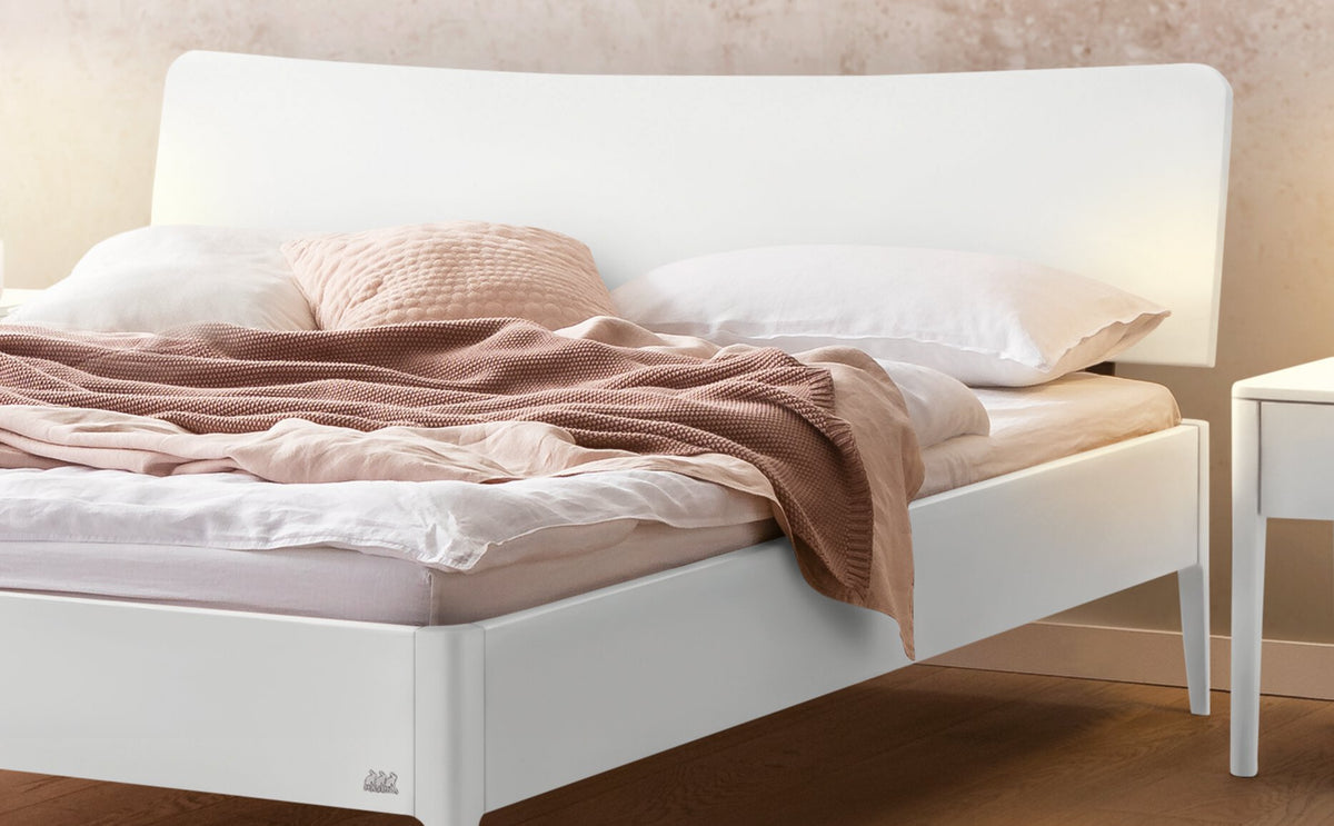 Hasena Spezia Bettgestell – 160 x 200 cm, 20 cm, MDF weiss deckend, lackiert