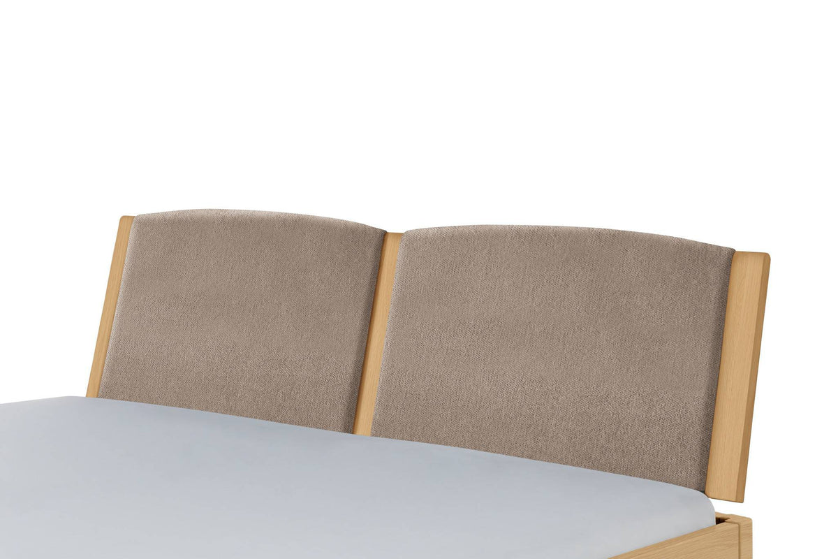 Hasena Comfy Polsterkopfteil – 140 cm, Eiche bright, geölt, 842-Pace sand
