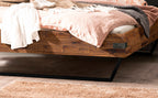 Hasena Lecona Massivholzbett mit Polsterkopfteil – 160 x 200 cm, 20 cm, Akazie Vintage grey, lackiert