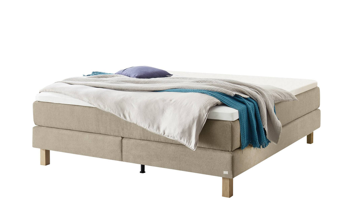 Hasena Carlota Boxspringbett – 140 x 200 cm, Glamour-Top, Pace sand