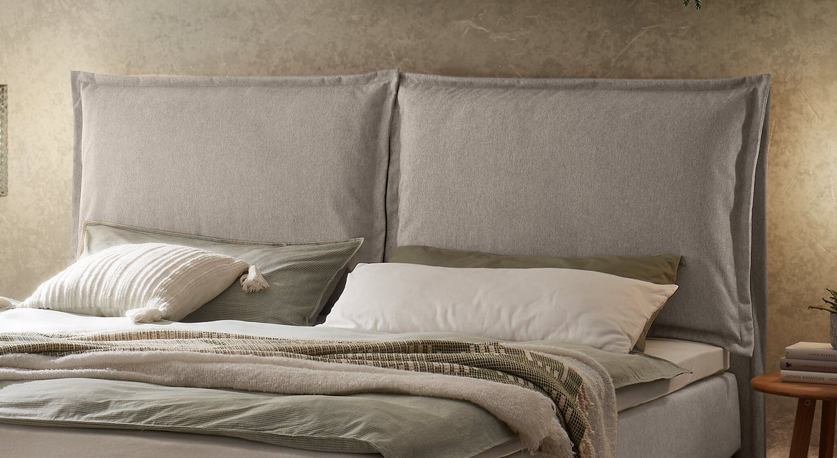 Hasena Ricarda Boxspringbett – 140 x 200 cm, Elegance-Top, Pace grey