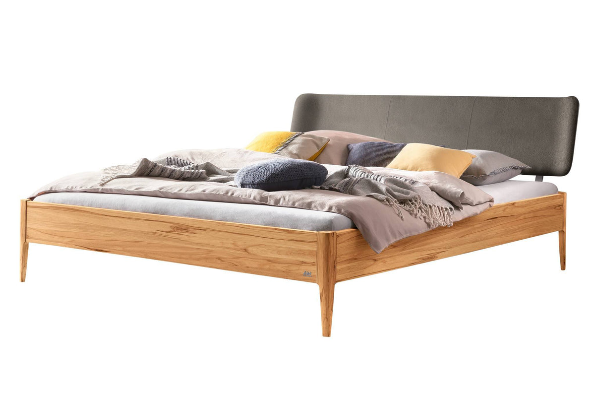 Hasena Pienza Bett mit Polsterkopfteil – 140 x 200 cm, 20 cm, Wildbuche natur, geölt