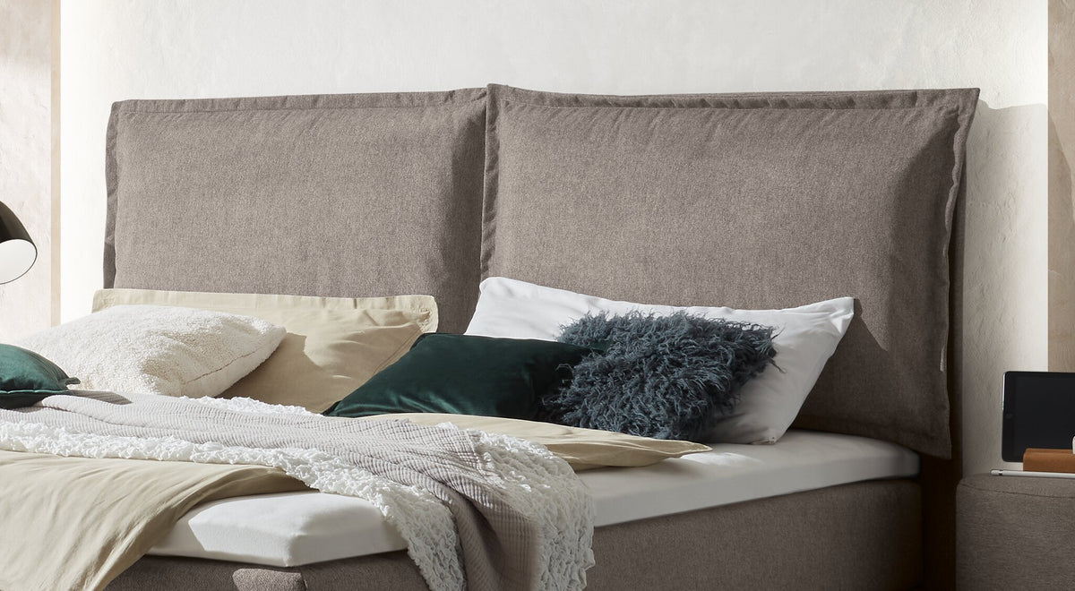 Hasena Imelda Boxspringbett – 160 x 200 cm, Glamour-Top, Monet steel