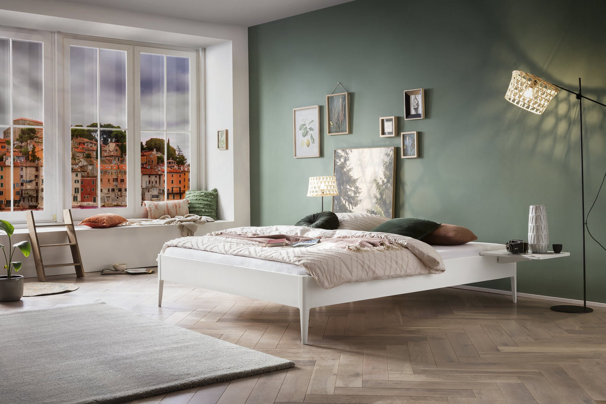 Hasena Pieve Bettgestell – 140 x 200 cm, 25 cm, MDF weiss deckend, lackiert